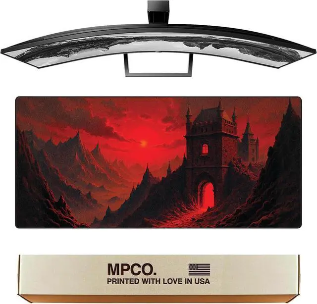 Main image of MPCO. Dark Fantasy Large Gaming Desk Pad - 36" x 17" Aeroglyde Fabric The Scarlet Passage Desk Mats - Non-slip, Washable, Smooth Glide for Precision Gaming & Work