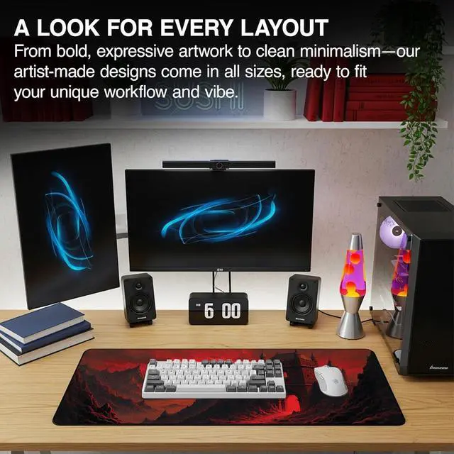 Alt view image 6 of 7 - MPCO. Dark Fantasy Large Gaming Desk Pad - 36" x 17" Aeroglyde Fabric The Scarlet Passage Desk Mats - Non-slip, Washable, Smooth Glide for Precision Gaming & Work