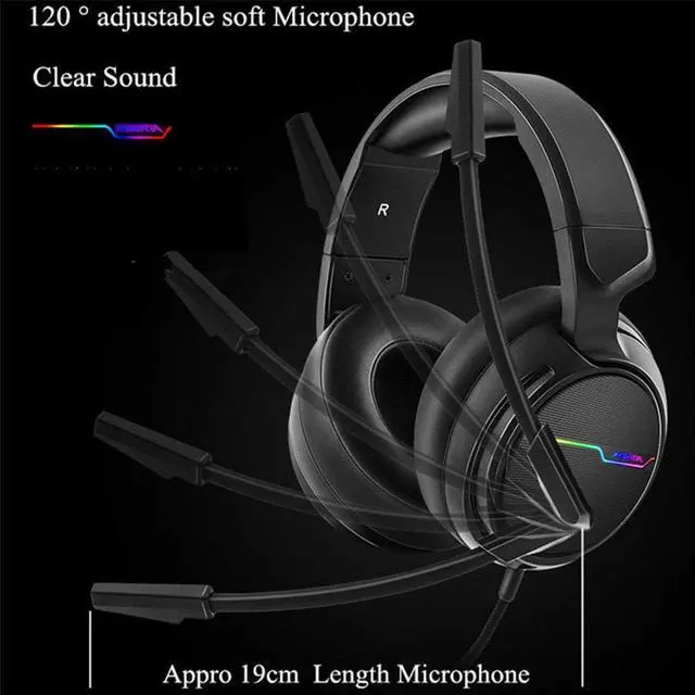 Alt view image 2 of 5 - Wired Gaming Headset USB 7.1 Surround Sound Gaming Headset for PC Gamer Xiberia 3.5mm Bass Casque Game Headset for PS4/New Xbox One/Mac with Mic