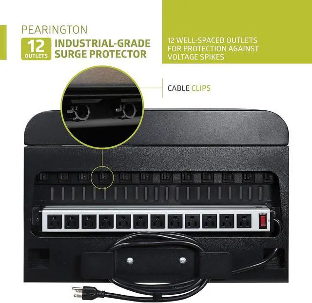 Alt view image 4 of 7 - Pearington 12 Device Portable Charging Station for Tablets, iPads, Chromebooks, and Laptop Computers with Lock, Surge Protection, for Classroom or Office
