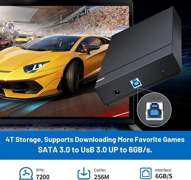 Alt view image 4 of 6 - Kinhank 4tb Retro Game Hard Drive 6 Game System in 1 with 75000+ Games, Retro Game Consoles Compatible with 200+ Emulators, Portable Game Hard Drive Disk Compatible with Win 7/8/10/11