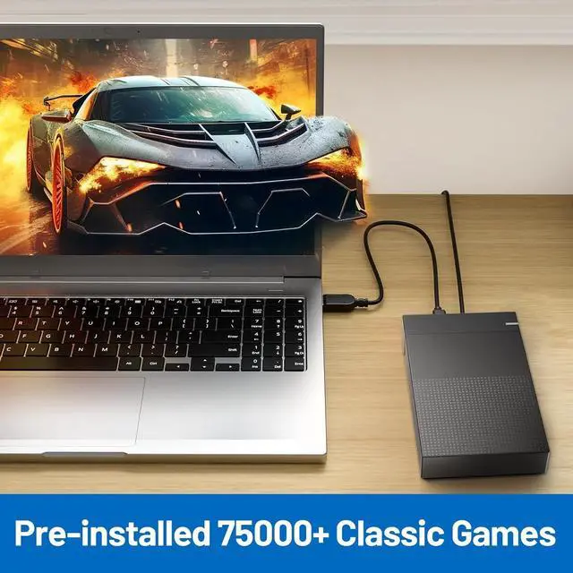 Alt view image 2 of 6 - Kinhank 4tb Retro Game Hard Drive 6 Game System in 1 with 75000+ Games, Retro Game Consoles Compatible with 200+ Emulators, Portable Game Hard Drive Disk Compatible with Win 7/8/10/11