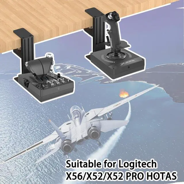 Alt view image 3 of 7 - Desk Mount Compatible with Thrustmaster T - Flight Hotas One, T - Flight Hotas 4, T - Flight Hotas X, T.Flight Stick X, Sol-R2 HOSAS, Farmstick, TCA Quadrant Boeing Edition and so on (2 Pack)