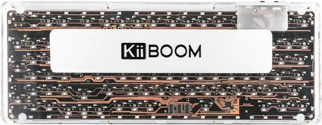Alt view image 7 of 7 - KiiBoom Phantom 98 Hot Swappable Crystal Gasket-Mounted Mechanical Keyboard, Triple Mode NKRO Gaming Keyboard with South-Facing RGB, Clear Keycaps, 8000mAh Battery for Win/Mac (Clear)