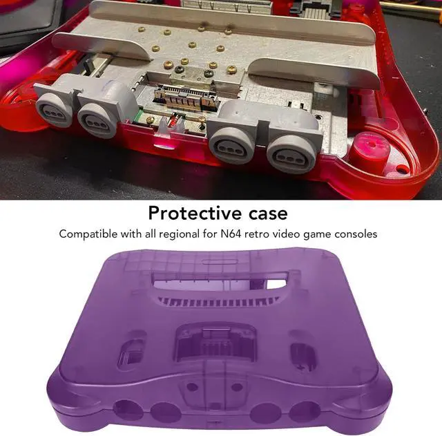 Alt view image 4 of 7 - Carrying Storage Case for N64, Protective Shell for N64 Game Console, ABS Sturdy Professional Replacement Shell, Retro Video Game Console Case (Transparent)