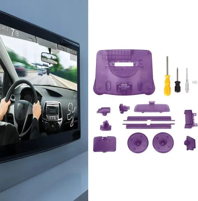 Alt view image 7 of 7 - Carrying Storage Case for N64, Protective Shell for N64 Game Console, ABS Sturdy Professional Replacement Shell, Retro Video Game Console Case (Transparent)