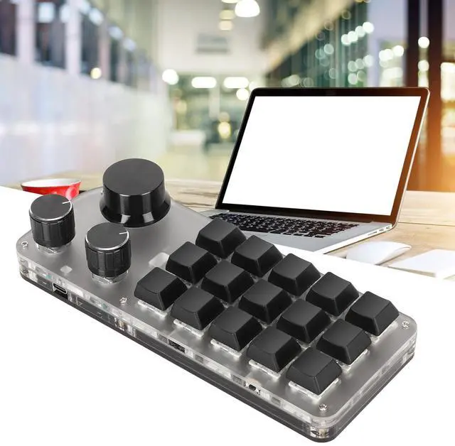 Alt view image 4 of 7 - Sonew 15 Keys Programmable Keyboard, 3 Knobs 15 Keys, Portable RGB Bluetooth DIY Mechanical Gaming Keypad, for Office Laboratory Gaming Work Editing