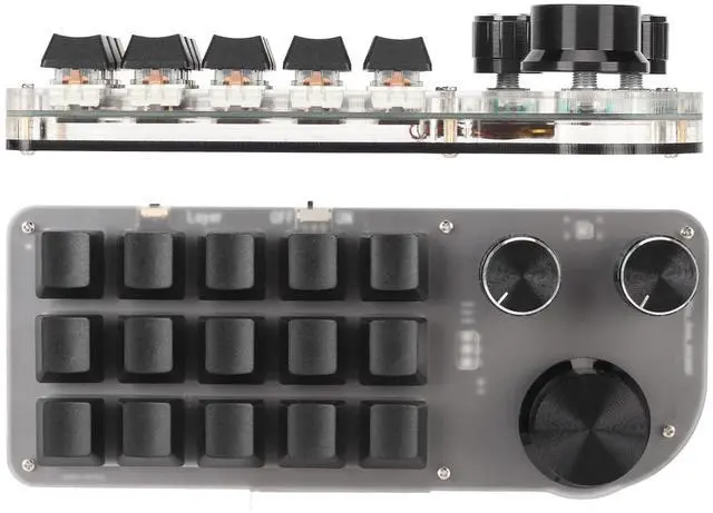 Alt view image 6 of 7 - Sonew 15 Keys Programmable Keyboard, 3 Knobs 15 Keys, Portable RGB Bluetooth DIY Mechanical Gaming Keypad, for Office Laboratory Gaming Work Editing