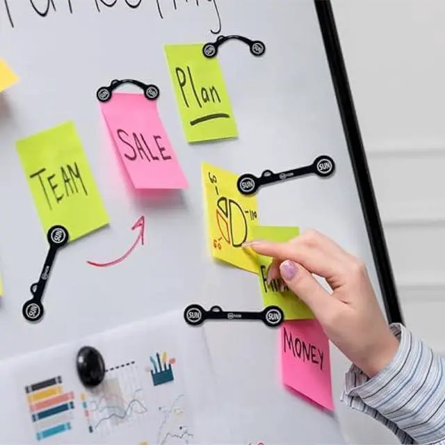 Alt view image 4 of 5 - SUNFICON 10 Pack Magnetic Cable Organizers Cable Clips Earbuds Cords Clips Bookmark Whiteboard Noticeboard Fridge Magnets USB Cable Managers Keepers Ties Straps for Home Kitchen,Office,School, Black