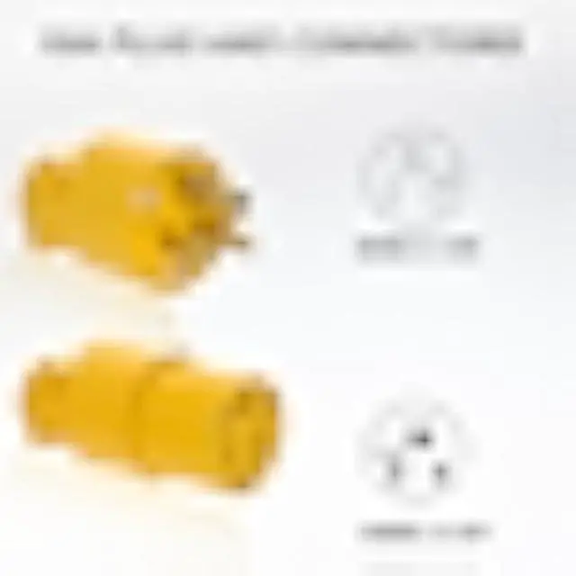 Alt view image 3 of 5 - Extension Cord Ends Male and Female Electrical Replacement Plug & Connector NEMA 5-15P & 5-15R 15A 125V Yellow Shell 2Pole 3Wire Straight Blade Plug Grounding Type,UL Listed.5 Set