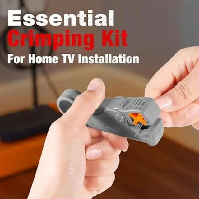 Alt view image 5 of 5 - Coaxial Cable Crimper for RG59, RG6, 3-in-1 Coax Cable Repair Kit with Wire Stripper Adjustable for RG59, RG11, RG7, F-Type RG6 Connector for Satellite TV, Home Theater and Network Cabling (19)