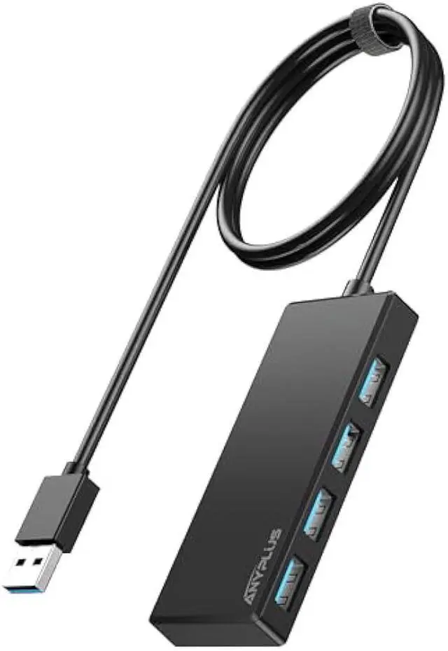 Main image of USB Hub, Multiport USB Splitter Adapter, 2 ft Long Cable USB 3.0 Hub, USB Extender for Laptop, PC, iMac, Surface Pro, MacBook, Mac Pro, Flash Drive, XPS, Mouse, HDD