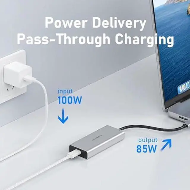Alt view image 4 of 6 - 5 Port USB C Hub 10Gbps for Laptop, Power Delivery with 100W PD (Not Support Monitor) USB C Hub Multiport Adapter for MacBook