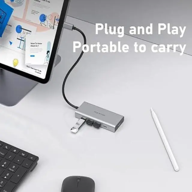 Alt view image 6 of 6 - 5 Port USB C Hub 10Gbps for Laptop, Power Delivery with 100W PD (Not Support Monitor) USB C Hub Multiport Adapter for MacBook