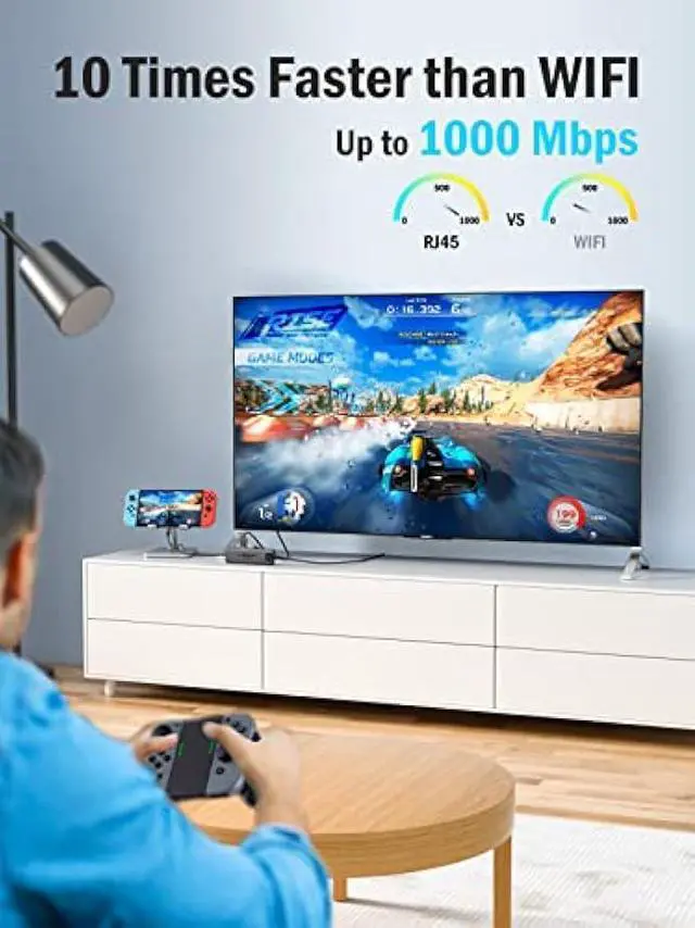 Alt view image 5 of 5 - Lemorele USB-C Hub 6-in-1 with 4K@60Hz HDMI, Gigabit Ethernet,100W Power Delivery, USB-C and 2 USB-A 5 Gbps Data Ports for MacBook Air/Pro, Dell, Hp, XPS, and More