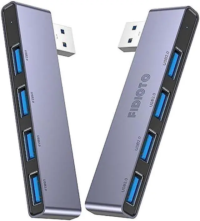 Main image of USB Hub(1 Right and 1 Left), Fidioto 4-Port USB Hub(1 * 3.0 Port, 3 * 2.0 Port) USB Splitter USB Expander for Laptop, Xbox, Flash Drive, HDD, Console, Printer, Camera,Keyborad, Mouse