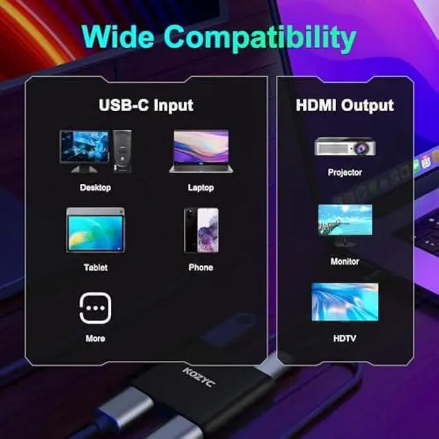 Alt view image 6 of 7 - USB C to Dual HDMI Adapter 4K@30Hz, USB C Hub Multiport Adapter with 2xHDMI, USB 3.0, 100W PD, Support USB C to HDMI Splitter Extended Display (MST Only Support Windows), Black