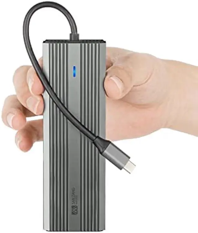Alt view image 5 of 5 - SANZANG 10-in-1 USB C Docking Station - HDMI Adapter, Ethernet, 100W PD, 3 USB-A 3.0 Ports for MacBook, Steam Deck, iPad, Surface Pro, Chromebook (Grey)