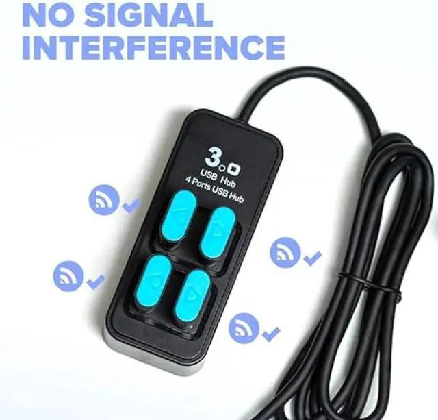 Alt view image 3 of 6 - Rebuff Reality USB Hub - 4-Port USB Hub for Vive Tracker USB Dongles - Compatible with Vive Tracker 3.0, 2.0 & Other VR Console Dongles - Enables Data Transfer - 4 ft Cable for Extended Reach