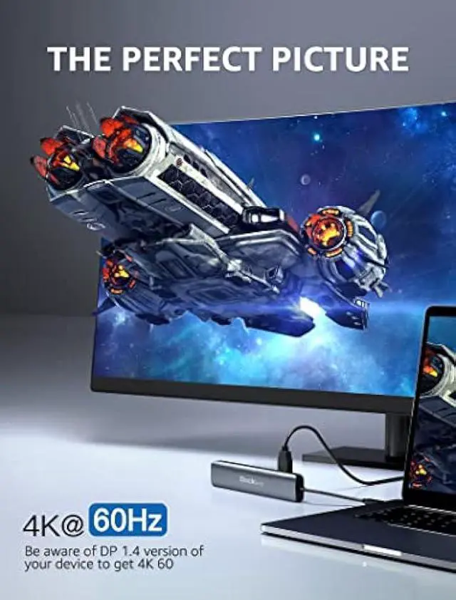 Alt view image 3 of 5 - dockteck 7-in-1 USB C Hub with 4K 60Hz HDMI, 1Gbps Ethernet, 100W Power Delivery, SD/TF Card Slots, USB 3.0 Data Ports for MacBook, iPad Pro, XPS