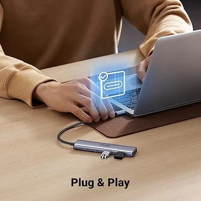 Alt view image 4 of 6 - UGREEN USB C Hub, 4 Port USB C Splitter 5Gbps with 2 USB C and 2 USB A Data Port, Aluminium Type C to Multiple USB Adapter for Thunderbolt MacBook M1/M2, iPhone 15 Pro Series, iPad Pro, XPS and More