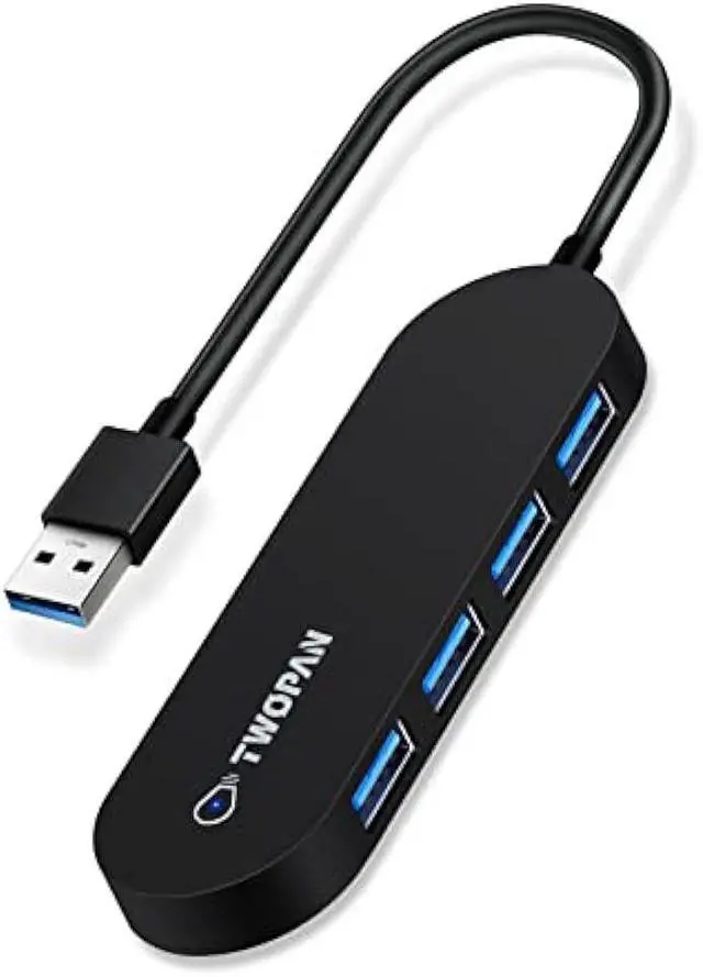 Main image of 4-Port USB 3.0 Hub, Ultra Slim USB Multiport Adapter for Laptop, Desktop, Mac, Surface Pro, XPS, Mouse, Keyboard, Flash Drive, U Disk, Printer - Plug and Play, High-Speed Data Transfer