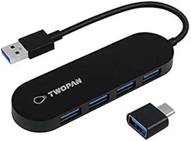 Alt view image 4 of 5 - 4-Port USB 3.0 Hub, Ultra Slim USB Multiport Adapter for Laptop, Desktop, Mac, Surface Pro, XPS, Mouse, Keyboard, Flash Drive, U Disk, Printer - Plug and Play, High-Speed Data Transfer