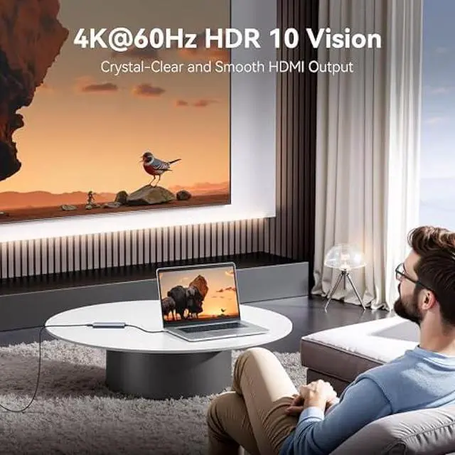 Alt view image 3 of 5 - USB C Hub Multiport Adapter for MacBook Pro/Air, 9 in 1 USB C Dongle Dock Mac HDMI Adapter Compatible for iPad Pro, iMac, Dell XPS, Thinkpad(4K@60Hz HDMI, SD/TF Card Reader, 100W PD, 5 USB Ports)