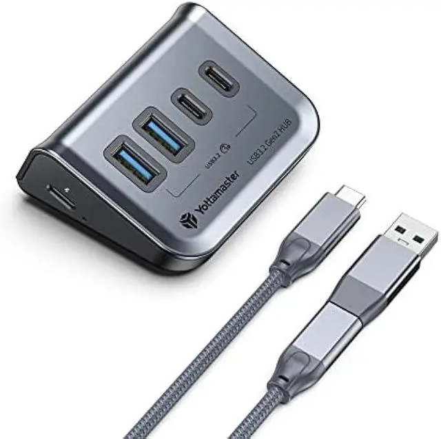 Main image of Yottamaster USB 3.2 Hub 10Gbps, USB C Splitter with 2 USB C 3.2 and 2 USB A 3.2 Ports, Triangle Desktop USB Hub with 1.64ft Cable for PC, Laptop (Not Support Charging)