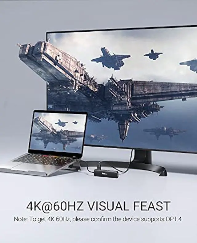 Alt view image 3 of 5 - USB C Hub 4K 60Hz, Dockteck 7-in-1 USB C PD Ethernet Hub Dongle with 4K 60Hz HDMI, 1Gbps Ethernet, 100W PD, 2 USB 3.0, SD/Micro SD for MacBook Air/Pro M1 2020, iPad Pro 2021, iPad mini 6 and More