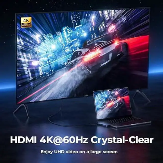 Alt view image 6 of 6 - USB C Adapter HDMI Hub for MacBook Pro/Air M1 M2 M3 2024 2023 13 15 16,Mac USB Adapter 7-in-2, MacBook Accessories with HDMI, USB C and 3 USB A 3.0 Data Ports, SD&microSD Card Reader