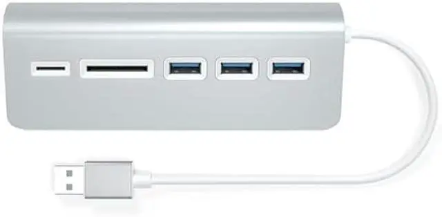 Alt view image 5 of 5 - Satechi Aluminum USB 3.0 Hub & Card Reader - Compatible with MacBook Pro, MacBook, iMac, Surface Pro, Dell XPS and More (Silver)
