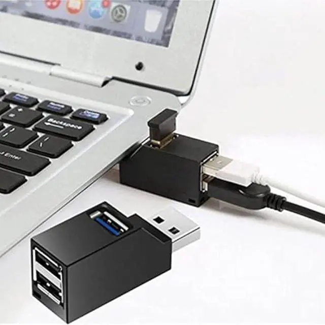 Alt view image 4 of 5 - USB Port Splitter,3 Port USB 2.0 hub Dock [2 Pack] Mini USB Hub, 3 Port 3.0 USB Hub High Speed Splitter Plug and Play, USB Splitter Adapter Portable for PC, Laptop - Black