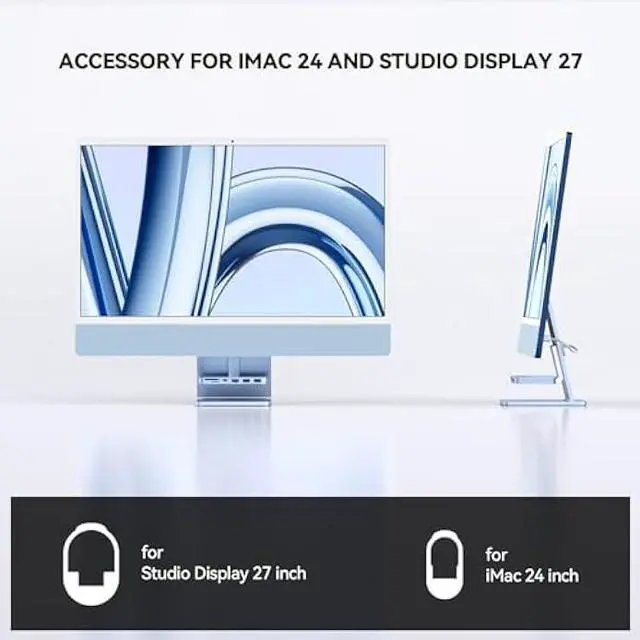 Alt view image 5 of 6 - Minisopuru iMac Accessories for i Mac M1/M3/M4, USB C Hub for iMac 2021/2023/2024 with USB A/C 10Gbps, SD/TF, USB C Adapter Compatible with i-Mac 24 inch and Studio Display 27 Inches, Blue.