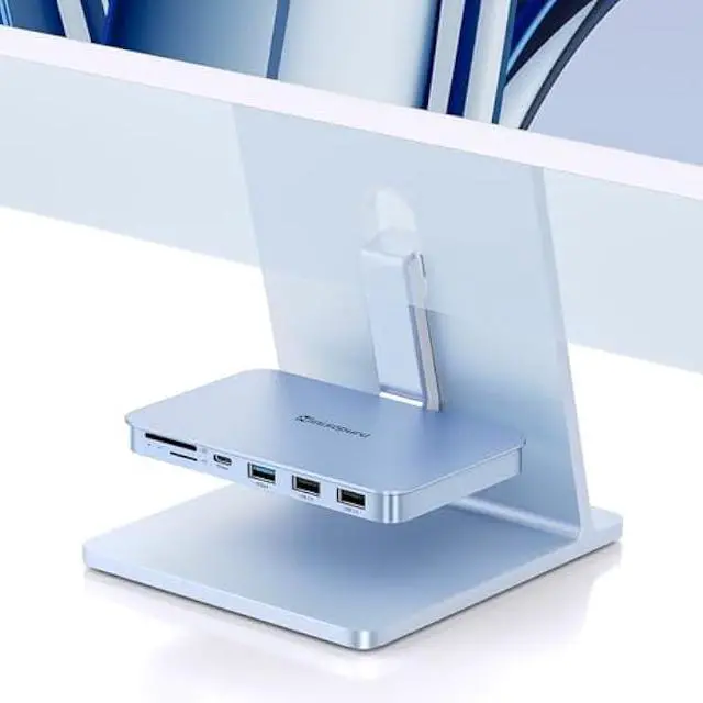 Main image of Minisopuru iMac Accessories for i Mac M1/M3/M4, USB C Hub for iMac 2021/2023/2024 with USB A/C 10Gbps, SD/TF, USB C Adapter Compatible with i-Mac 24 inch and Studio Display 27 Inches, Blue.