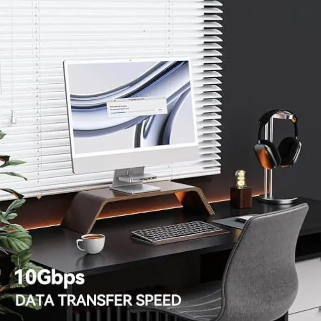 Alt view image 3 of 5 - Minisopuru iMac Hub - Compatible with iMac 24 inch M1/M3/M4 and Studio Display 27 inch, Accessories Support Max 10Gbps M.2 SSD (SSD Not Included), USB A/C 10Gbps, SD/TF, Silver.