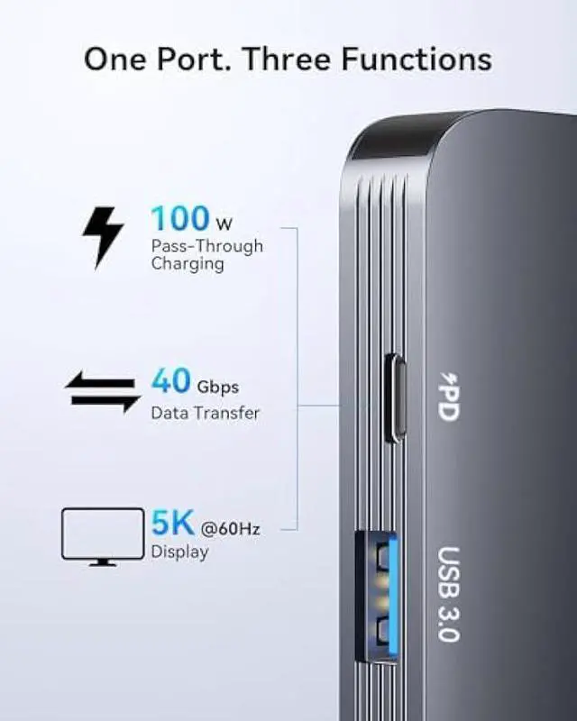 Alt view image 3 of 7 - Vilcome USB C Adapter for MacBook Pro/Air M1 M2 M3 2023 2022 2021 2020 2019, 7-in-2 USB-C Hub MacBook Pro Accessories with Thunderbolt 3 PD Port, 4K@60Hz HDMI, 3 USB 3.0 Ports, TF/SD Card Reader
