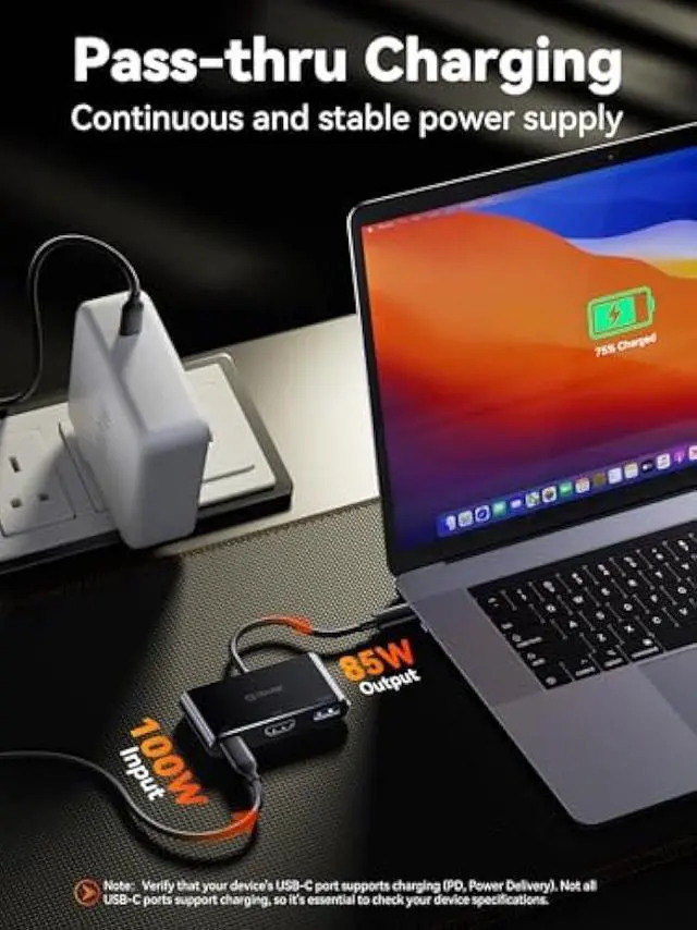 Alt view image 5 of 5 - Switch Dock Docking Station for Nintendo: Portable Switch TV Dock Adapter Compatible with Nintendo Switch/OLED/Steam Deck/Laptop, USB C to HDMI Adapter with 4K, PD 100W Charging, USB 3.0 Port