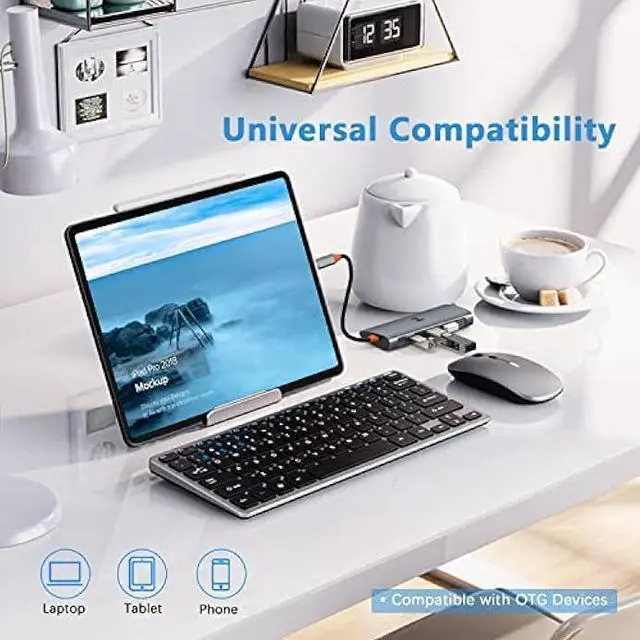 Alt view image 6 of 7 - Tiergrade USB C Hub, USB C Adapter to 3 USB 3.1 and 1Gbps Ethernet, USB 3.1 Hub with 10Gbps SuperSpeed for MacBook Pro/Air, iMac, iPad Pro, Dell, Chromebook and More Type C Devices