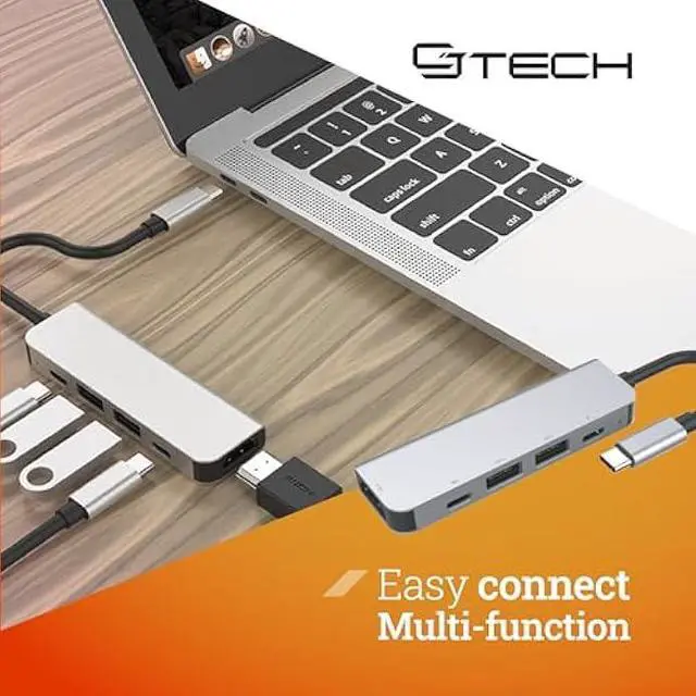Alt view image 6 of 7 - USB C Hub 5-in-1 Adapter with 2 USB 3.0, 2 USB-C Ports, 100W PD Charging, 5Gbps Data Transfer, 4K HDMI Support  Compatible with Laptops, MacBook, PS5, and More