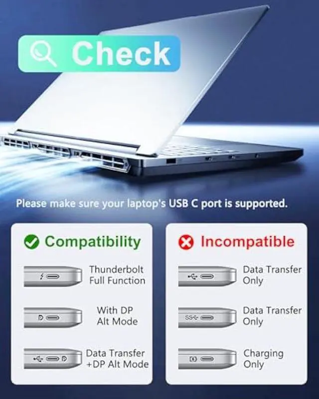 Alt view image 3 of 5 - USB C to Dual HDMI Adapter,USB C Splitter 2 Monitor Extended Display,HDMI Adapter for Dual Monitors,Type C HDMI Hub Multiple Monitors Docking Station for Laptop/Monitor Compatible with Thunderbolt