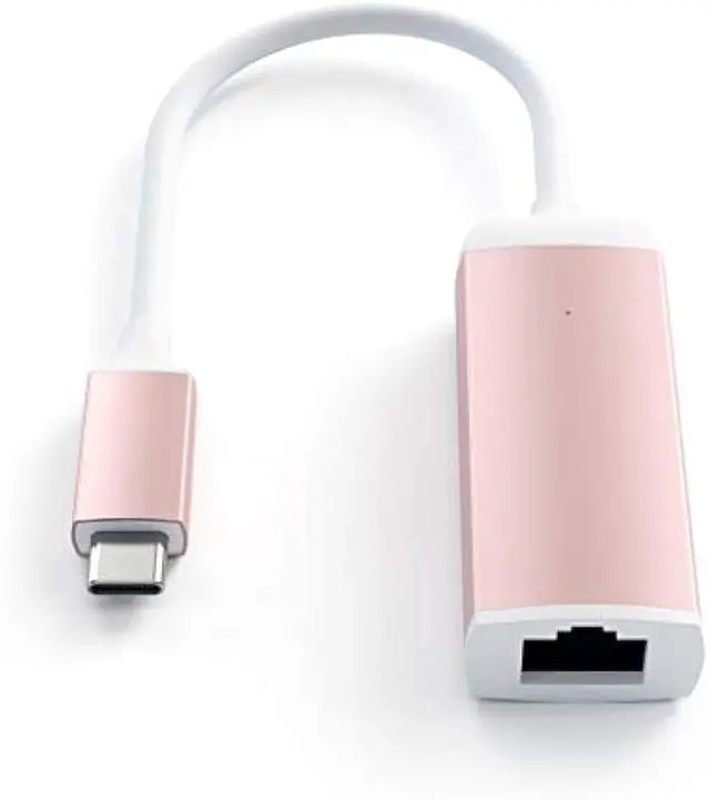 Alt view image 3 of 3 - Satechi Aluminum Type-C Gigabit Ethernet Adapter, Compatible with MacBook Air/Pro M4, iPad Air/Pro M4/M3, iPad mini, iPhone 17 - Rose Gold