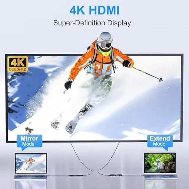 Alt view image 3 of 5 - KIROSA USB-C Hub, 5 Ports USB 3.0, 4K HDMI, DisplayPort, USB Type-C Adapter