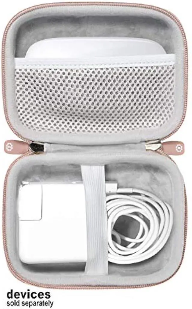 Alt view image 3 of 5 - GETGEAR case for MacBook Magsafe/Magsafe 2 Charger Adapter, Magic Mouse 1, 2, Lightning Hub, Type C and USB Hub, Card Reader, All in one Carrying Solution (Rose Gold)