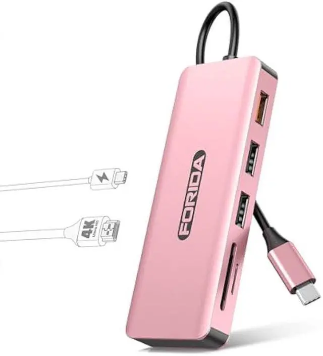 Main image of USB C Hub, 7 Ports USB C MultiPort Adapter for MacBook Pro/Air, Type C to HDMI Dongle with 4K HDMI, 1 USB 3.2 Up to 10Gbps, 2 USB 2.0, 100W PD, SD/TF for iPhone 15/16 and Other Type C Devices