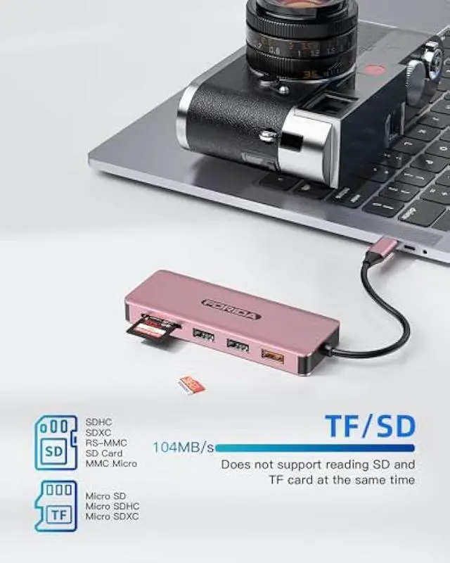 Alt view image 5 of 5 - USB C Hub, 7 Ports USB C MultiPort Adapter for MacBook Pro/Air, Type C to HDMI Dongle with 4K HDMI, 1 USB 3.2 Up to 10Gbps, 2 USB 2.0, 100W PD, SD/TF for iPhone 15/16 and Other Type C Devices