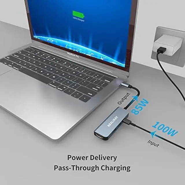 Alt view image 5 of 6 - USB C Hub, USB C HDMI Multiport Adapter for MacBook Pro/Air M1 M2 2021 2020 2019 2018, 4 in 1 USB Type C Laptop Docking Station Compatible for Dell,Hp,Nintendo Switch,USB A 3.0,Power Delivery 100W
