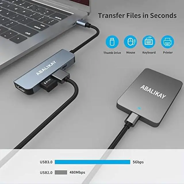 Alt view image 6 of 6 - USB C Hub, USB C HDMI Multiport Adapter for MacBook Pro/Air M1 M2 2021 2020 2019 2018, 4 in 1 USB Type C Laptop Docking Station Compatible for Dell,Hp,Nintendo Switch,USB A 3.0,Power Delivery 100W