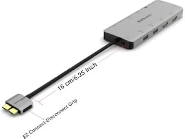Alt view image 4 of 5 - EZQuest USB C Hub 13 in 2 with 2 HDMI 4K, VGA, 1GBS Ethernet, 2USB A 3.0 Ports, 2 USB A 2.0 Ports, SD/Mico SD and Audio Port for Work and Travel - for MacBook Pro & Air