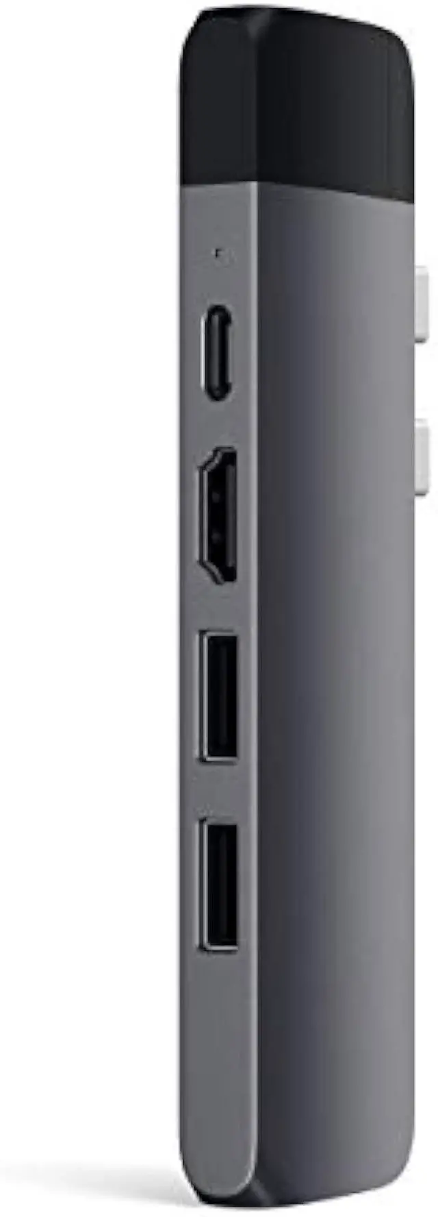Alt view image 4 of 6 - Satechi Type-C Pro Hub Adapter with Ethernet - 4K HDMI, USB-C PD, Gigabit Ethernet, USB 3.0, Micro SD Card Slot - for M2/ M1 MacBook Pro/Air (Space Gray)